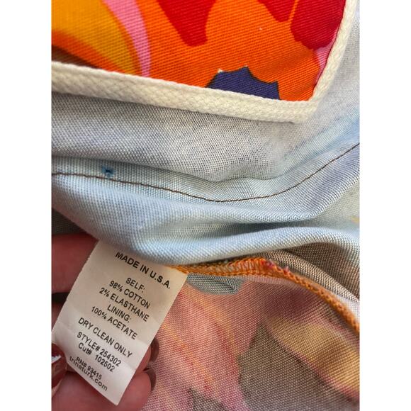 Trina Turk Multicolor Floral Mid Century Modern Boho Style Retro Halter Size 6 - Picture 8 of 11